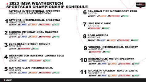 imsa weathertech schedule 2023.